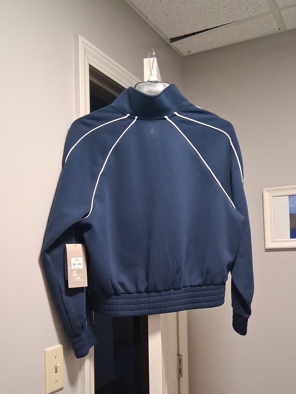 Avia Blue Cove Double Knit Jacket with White Trim - Picture 2 of 15